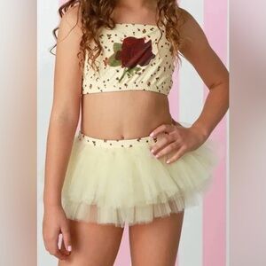 Ooh! La, La! Couture Cream and Red Kids Swim Set